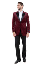 "Piedmont" Burgundy Velvet Tuxedo Jacket (Separates)