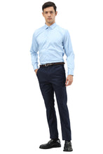 "Cairo" Navy Plain Front Pants (Skinny Fit)