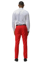 "Cairo" Red Plain Front Pants (Skinny Fit)