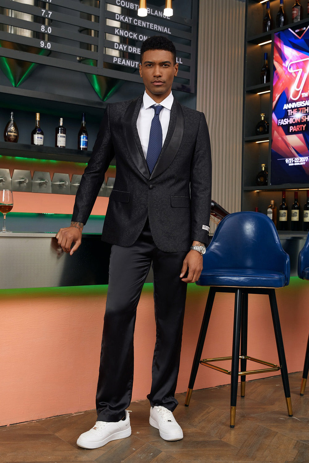 "Damon" Black Tuxedo Jacket (Separates)