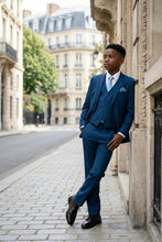 Tazio "Benjamin" Kids Textured Blue 5-Piece Suit