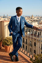 Tazio "Benjamin" Kids Textured Blue 5-Piece Suit