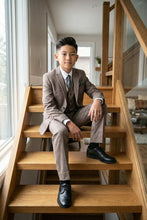 Tazio "Benjamin" Kids Textured Grey 5-Piece Suit