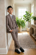 Tazio "Benjamin" Kids Textured Grey 5-Piece Suit