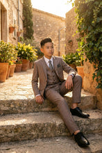 Tazio "Benjamin" Kids Textured Grey 5-Piece Suit