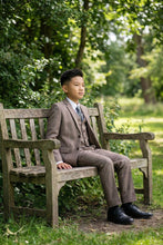 Tazio "Benjamin" Kids Textured Grey 5-Piece Suit