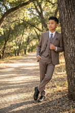 Tazio "Benjamin" Kids Textured Grey 5-Piece Suit