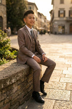 Tazio "Benjamin" Kids Textured Grey 5-Piece Suit