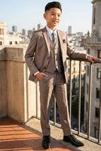 Tazio "Benjamin" Kids Textured Grey 5-Piece Suit