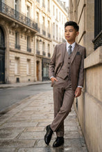 Tazio "Benjamin" Kids Textured Grey 5-Piece Suit
