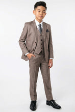 Tazio "Benjamin" Kids Textured Grey 5-Piece Suit