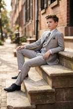 Tazio "Benjamin" Kids Textured Light Grey 5-Piece Suit
