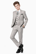 Tazio "Benjamin" Kids Textured Light Grey 5-Piece Suit