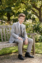 Tazio "Benjamin" Kids Textured Light Grey 5-Piece Suit