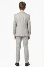 Tazio "Benjamin" Kids Textured Light Grey 5-Piece Suit