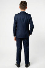 Tazio "Benjamin" Kids Textured Navy 5-Piece Suit