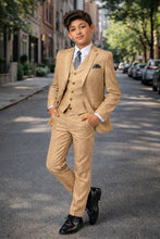 Tazio "Benjamin" Kids Textured Wheat 5-Piece Suit