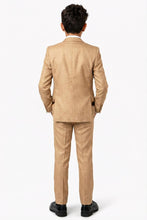 Tazio "Benjamin" Kids Textured Wheat 5-Piece Suit