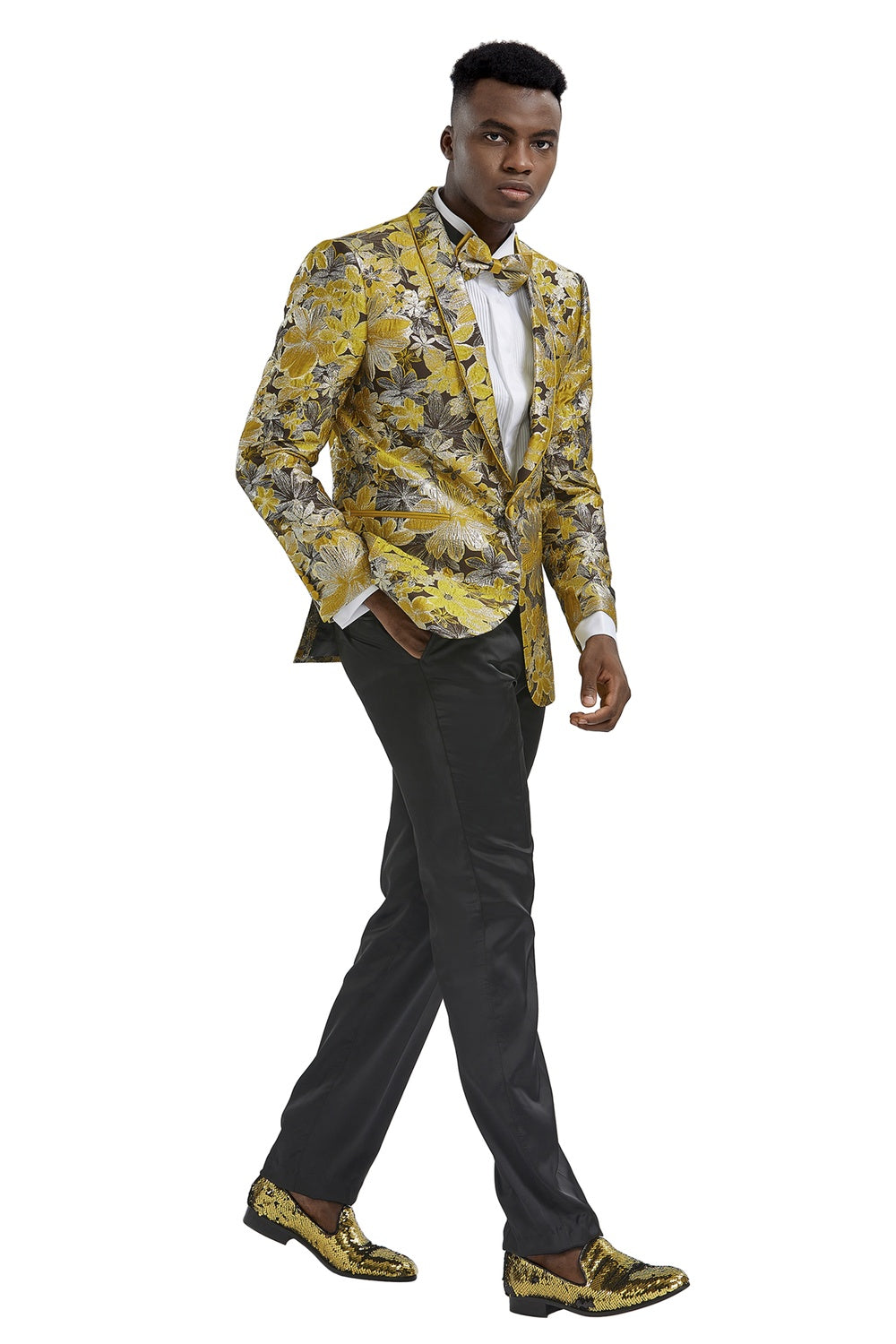 Tazio "Bloom" Gold Tuxedo Jacket (Separates)