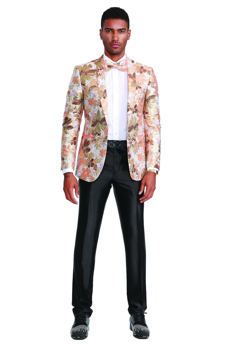 Tazio "Bloom" Orange Tuxedo Jacket (Separates)