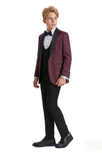 Tazio "Cruz" Tazio Kids Burgundy 5-Piece Tuxedo