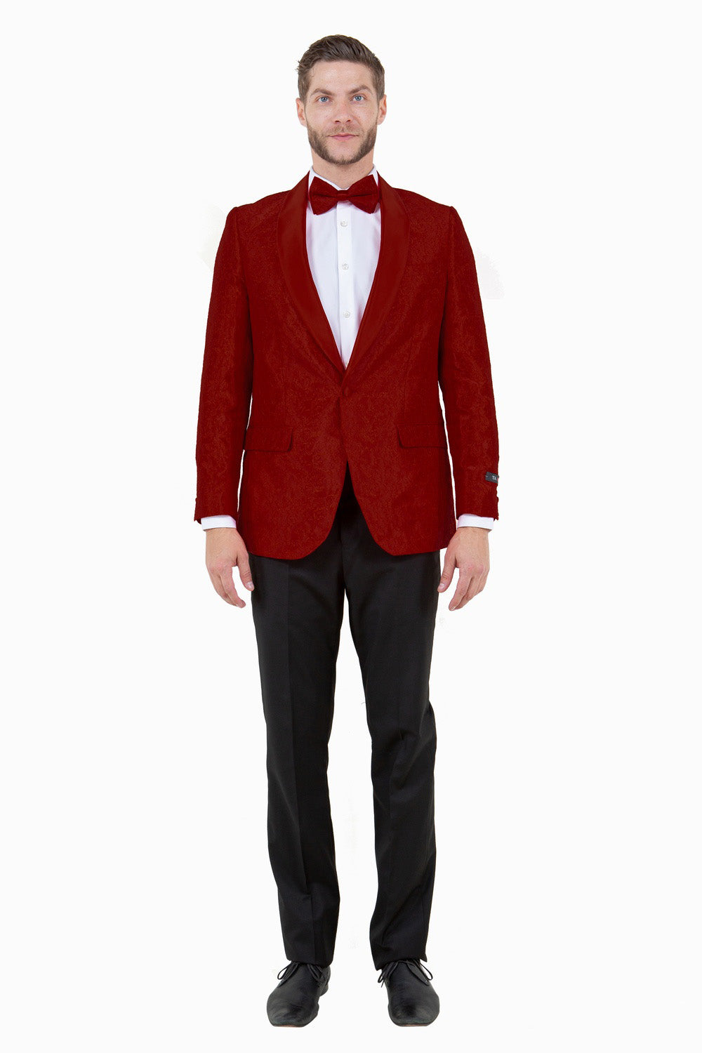 Tazio "Everett" Burgundy Tuxedo Jacket (Separates)