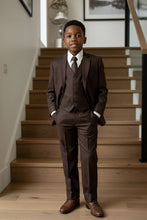 Tazio "Jacob" Kids Brown 5-Piece Suit