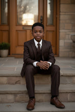 Tazio "Jacob" Kids Brown 5-Piece Suit