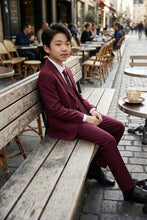 Tazio "Jacob" Kids Burgundy 5-Piece Suit