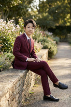 Tazio "Jacob" Kids Burgundy 5-Piece Suit