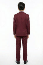 Tazio "Jacob" Kids Burgundy 5-Piece Suit