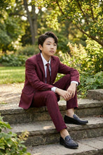 Tazio "Jacob" Kids Burgundy 5-Piece Suit