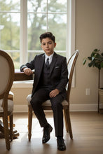 Tazio "Jacob" Kids Charcoal Grey 5-Piece Suit