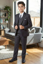 Tazio "Jacob" Kids Charcoal Grey 5-Piece Suit