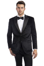 Tazio "Piedmont" Black Velvet Tuxedo Jacket (Separates)