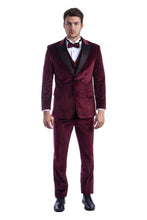 Tazio "Piedmont" Burgundy Velvet Tuxedo Jacket (Separates)