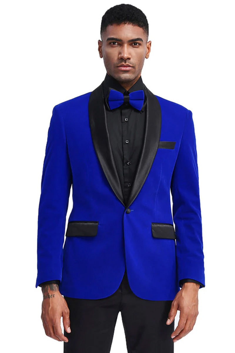 Tazio "Royale" Royal Blue Velvet Tuxedo Jacket (Separates)