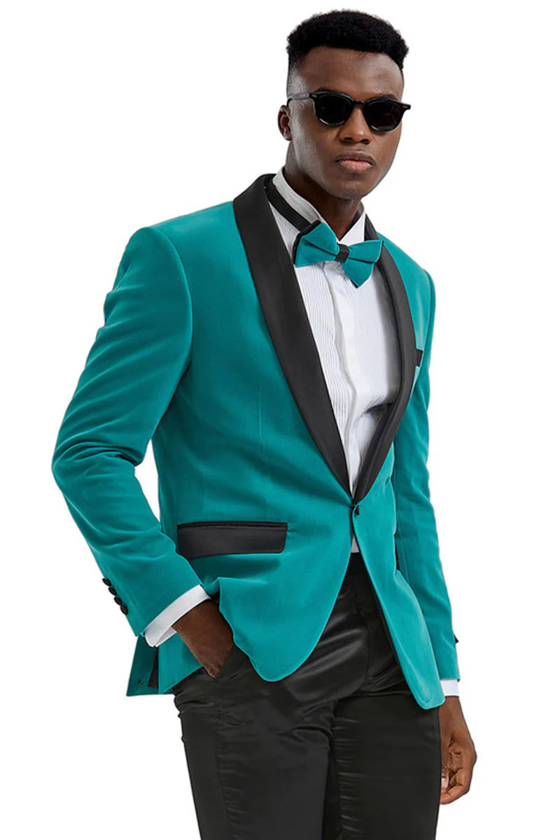 Tazio "Royale" Teal Velvet Tuxedo Jacket (Separates)