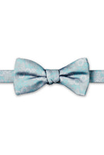Ted Stanford Aqua & Pink Blossom Floral Hand Knot Banded Bow Tie