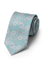 Ted Stanford Aqua & Pink Blossom Floral Necktie
