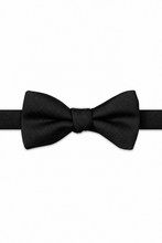 Ted Stanford Black Metro Solid Hand Knot Banded Bow Tie