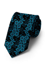Ted Stanford Black & Royal Blossom Floral Necktie