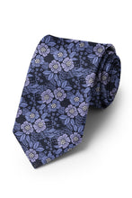 Ted Stanford Blue & Violet Blossom Floral Necktie