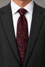 Ted Stanford Burgundy Aries Floral Paisley Necktie