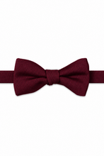 Ted Stanford Burgundy Metro Solid Hand Knot Banded Bow Tie