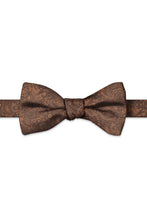 Ted Stanford Burnt Orange Aries Floral Paisley Hand Knot Banded Bow Tie