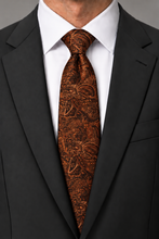 Ted Stanford Burnt Orange Aries Floral Paisley Necktie