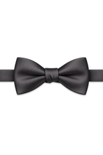 Ted Stanford Charcoal Metro Satin Hand Knot Banded Bow Tie