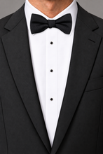 Ted Stanford Charcoal Metro Solid Hand Knot Banded Bow Tie