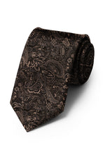 Ted Stanford Chocolate Aries Floral Paisley Necktie